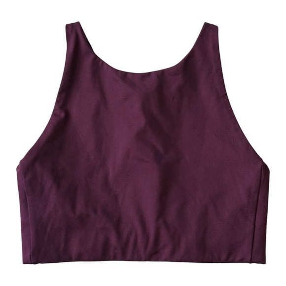 Girlfriend Collective Topanga Halter Crossback Bra in Plum Purple Women’s XS - Picture 3 of 6